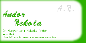 andor nekola business card